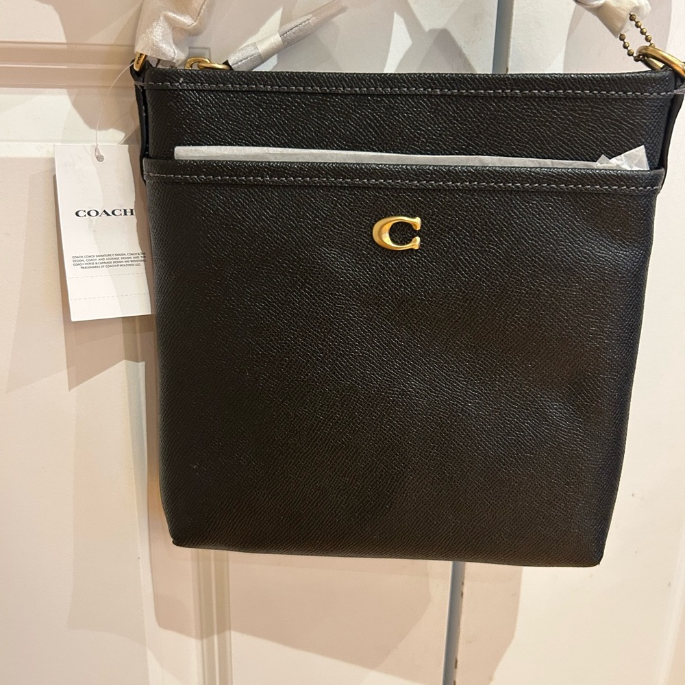 Coach Black Crossbody Bag with Gold Accent